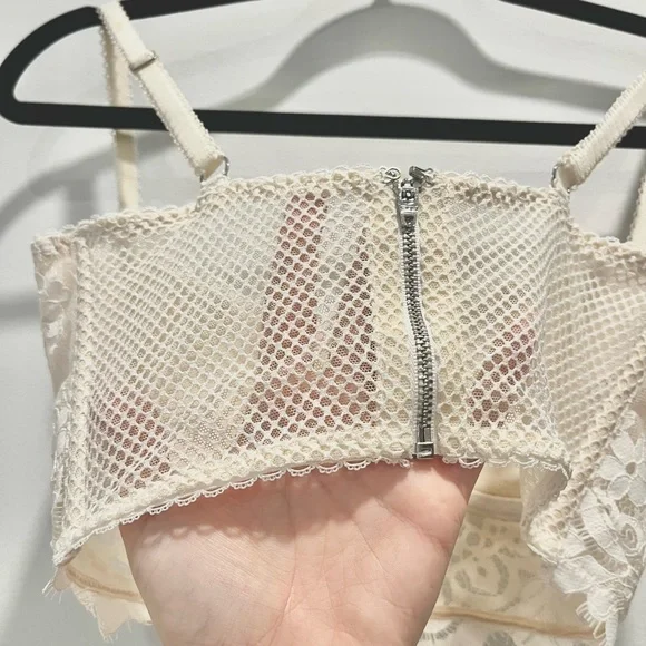 Victoria’s Secret Dream Angels Lined Demi Bust Longline Ivory Cream Lace 32DDD - Picture 10 of 12